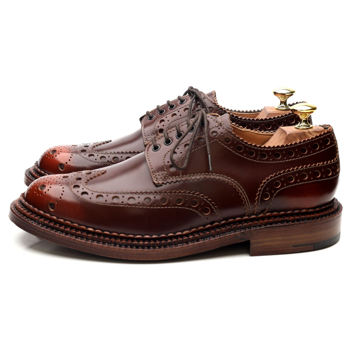&#39;Archie&#39; Triple Welt Brown Leather Brogue UK 7 G
