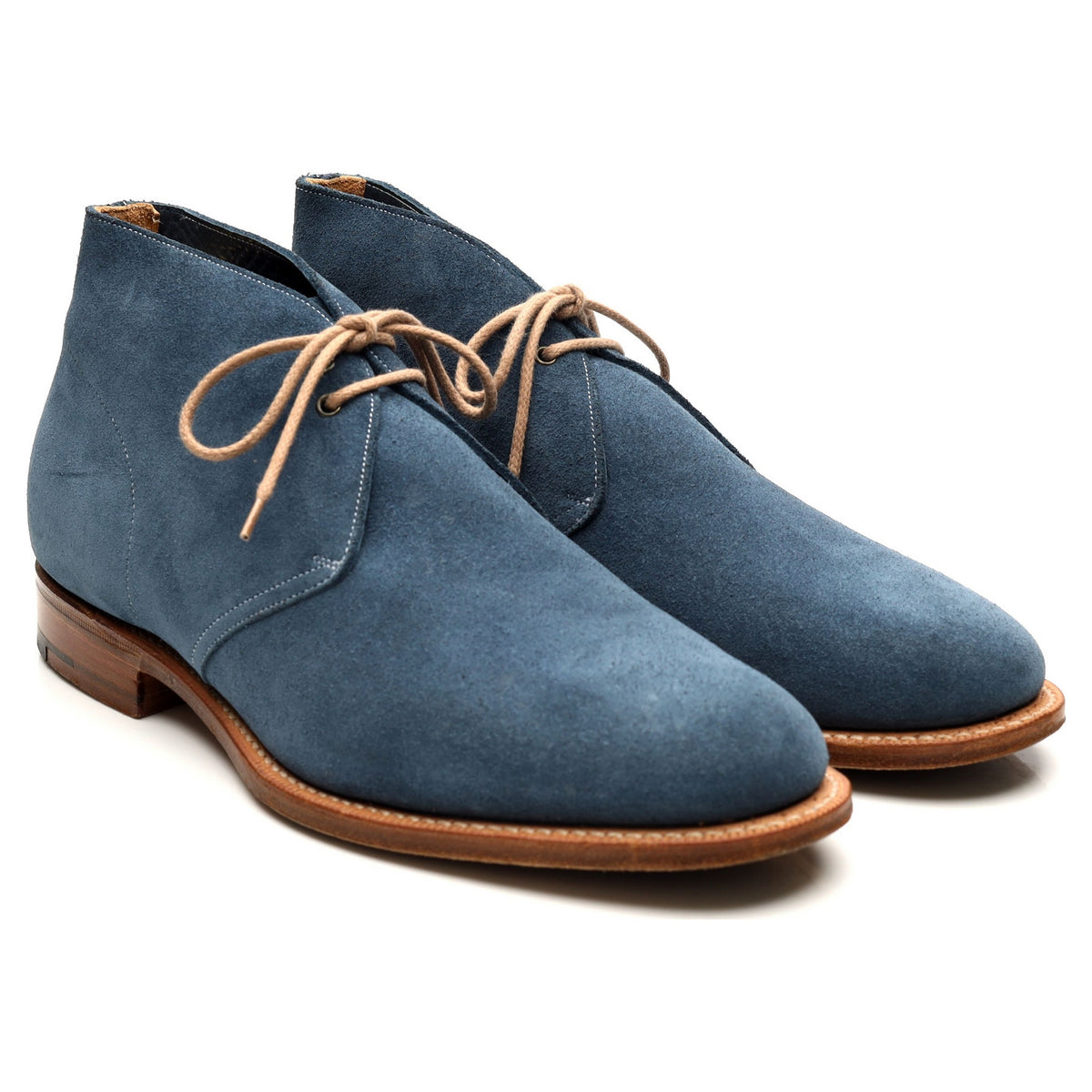 &#39;Sahara&#39; Blue Suede Chukka Boots UK 8.5 F