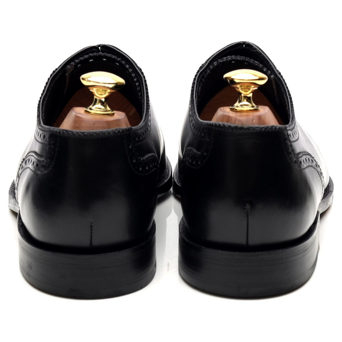 1880 &#39;Strand&#39; Black Leather Oxford Semi Brogues UK 8 F