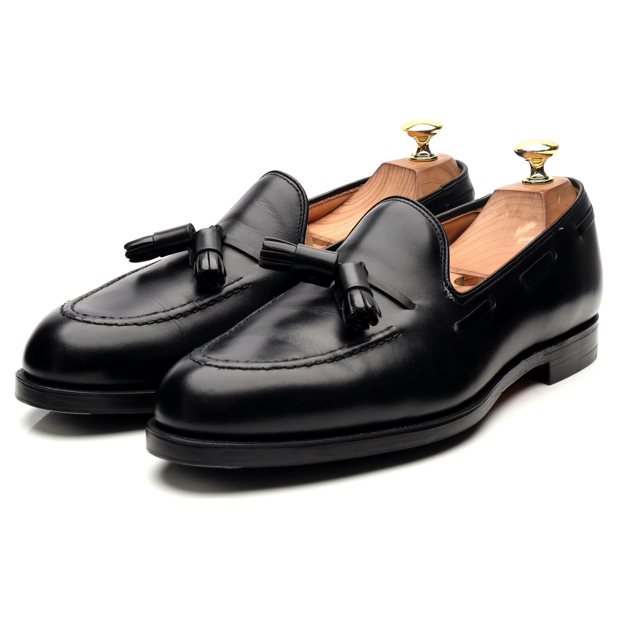 Cavendish 2' Black Leather Tassel Loafers UK 8 E - Abbot's Shoes