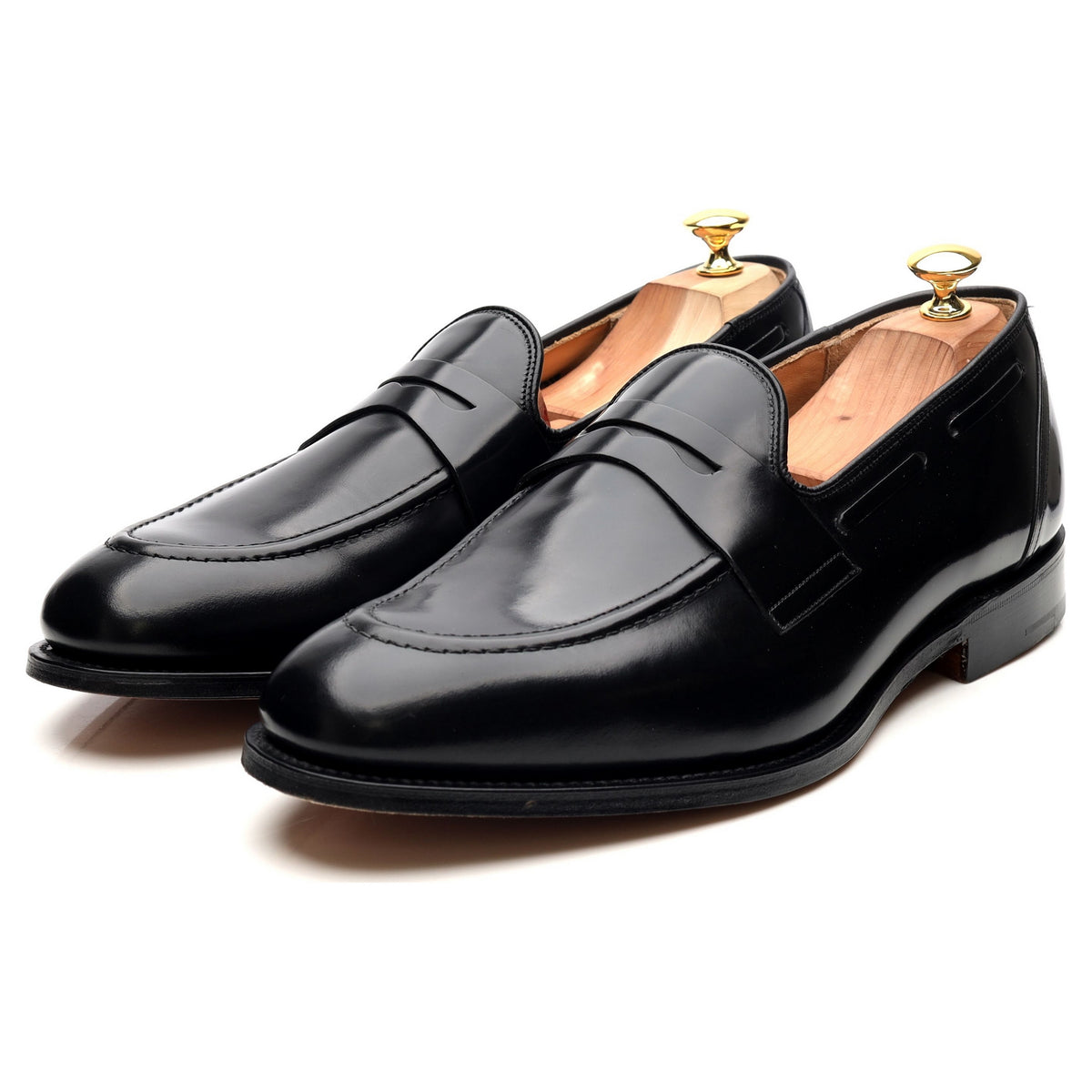 &#39;Widnes&#39; Black Leather Loafers UK 11 G