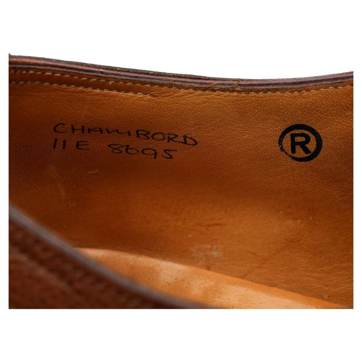 &#39;Chambord&#39; Tan Brown Leather Split Toe Derby UK 11 E