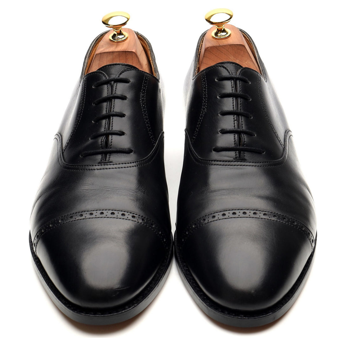 &#39;Philip&#39; Black Leather Oxford UK 10 E