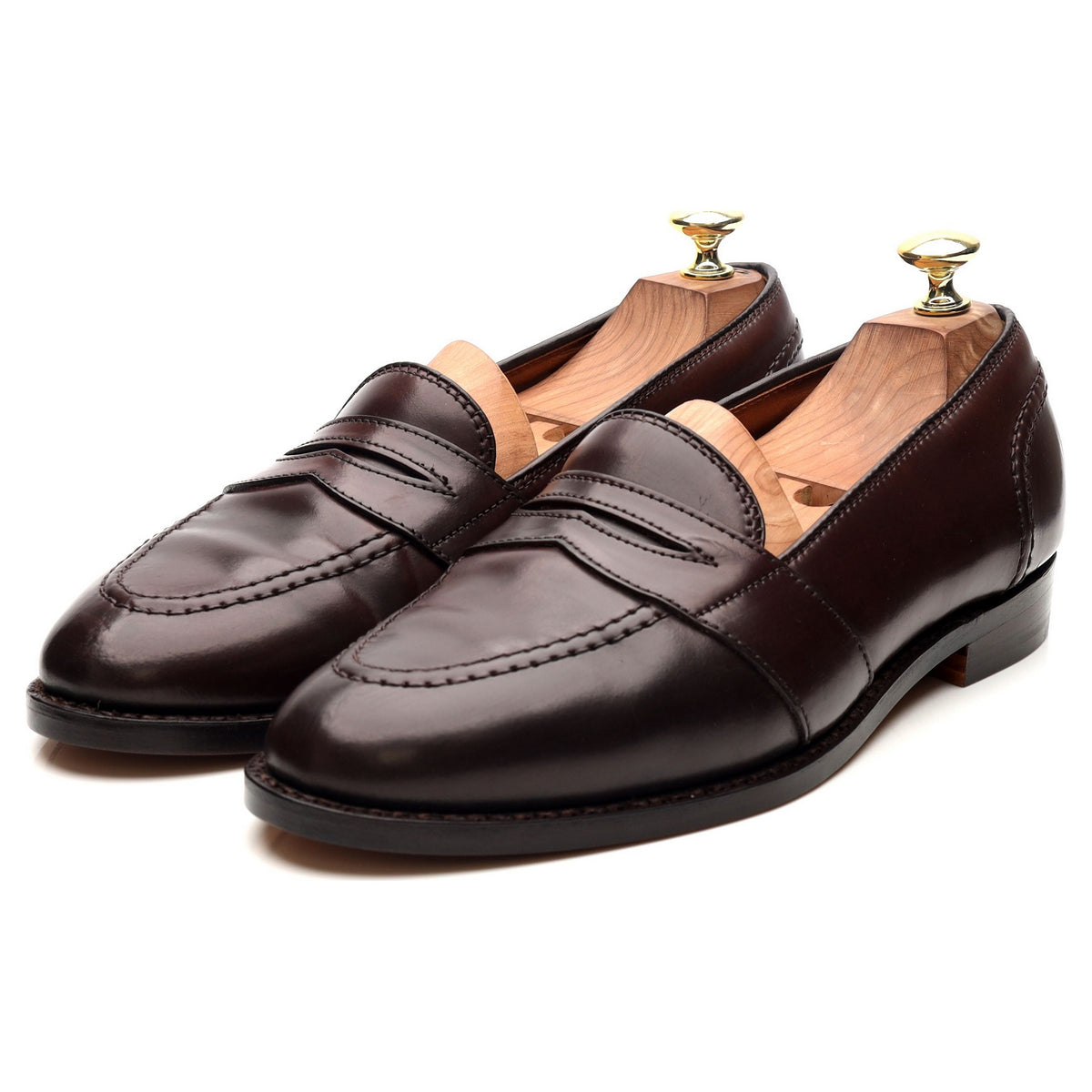 &#39;684&#39; Burgundy Cordovan Leather Loafers UK 7.5 US 8