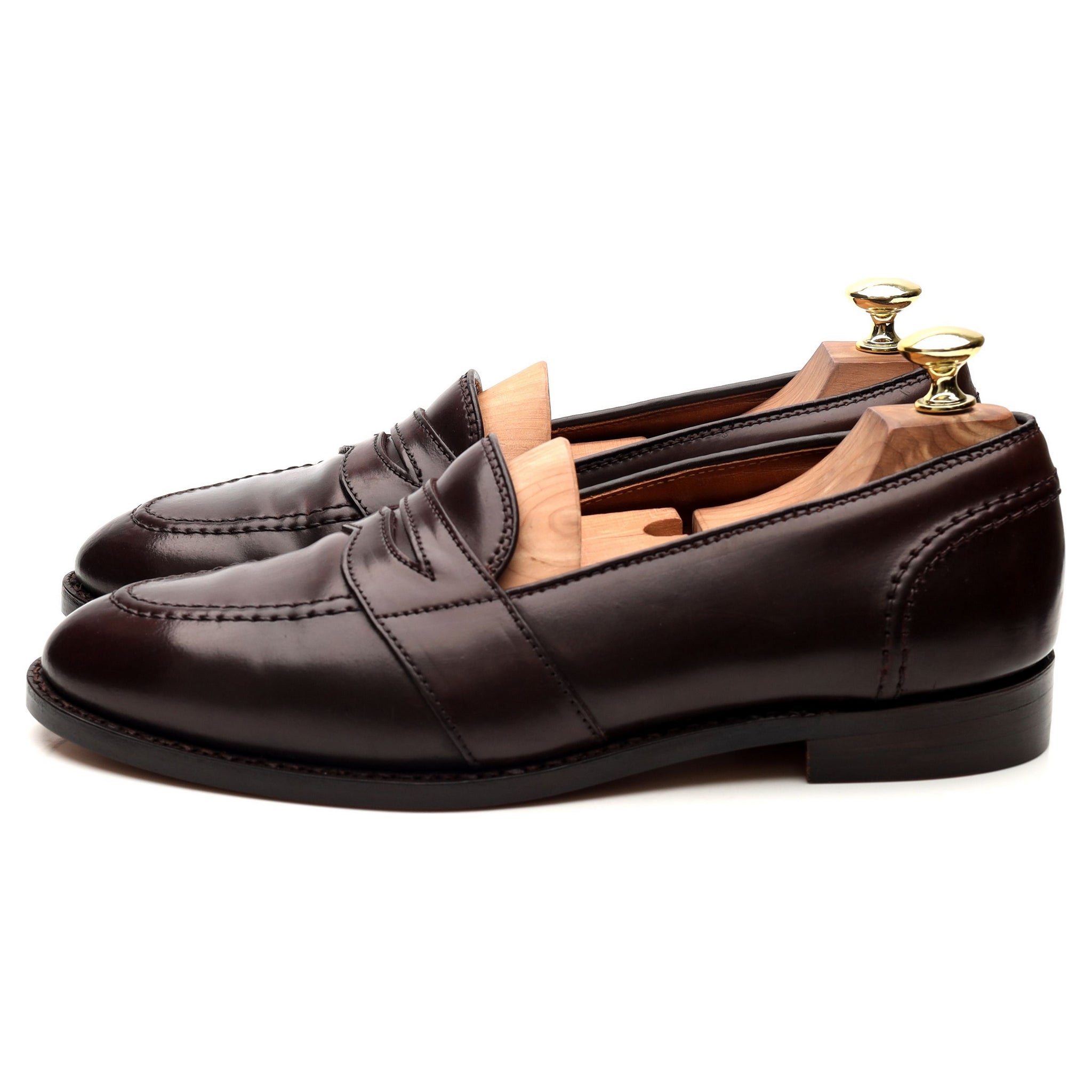 684' Burgundy Cordovan Leather Loafers UK 7.5 US 8 - Abbot's Shoes