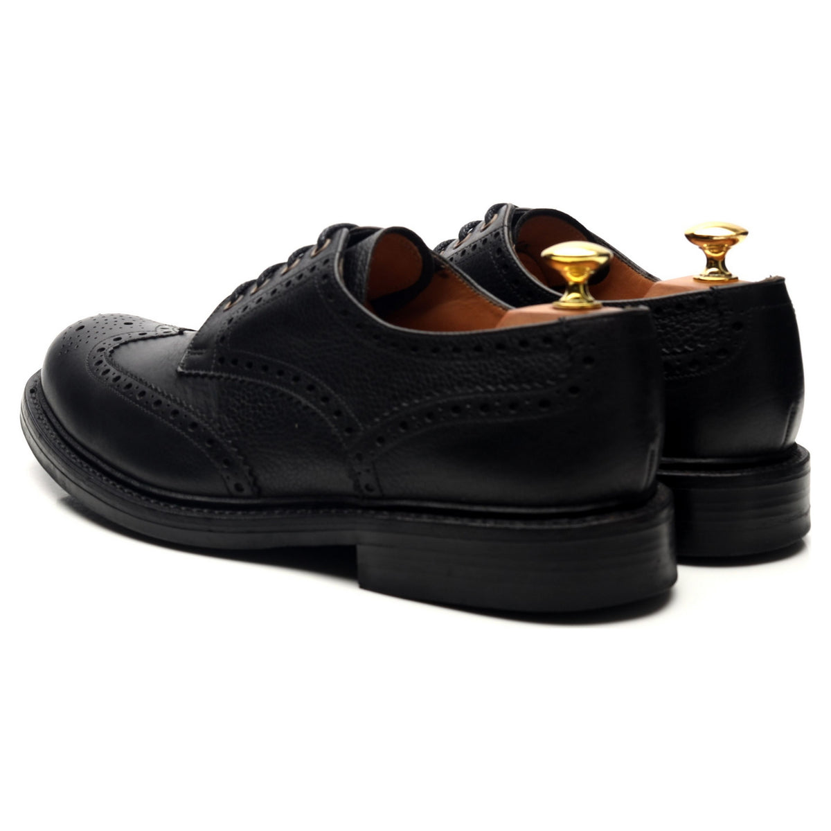 Hoggs Of Fife &#39;Muirfield&#39; Black Leather Derby Brogues UK 8.5 G