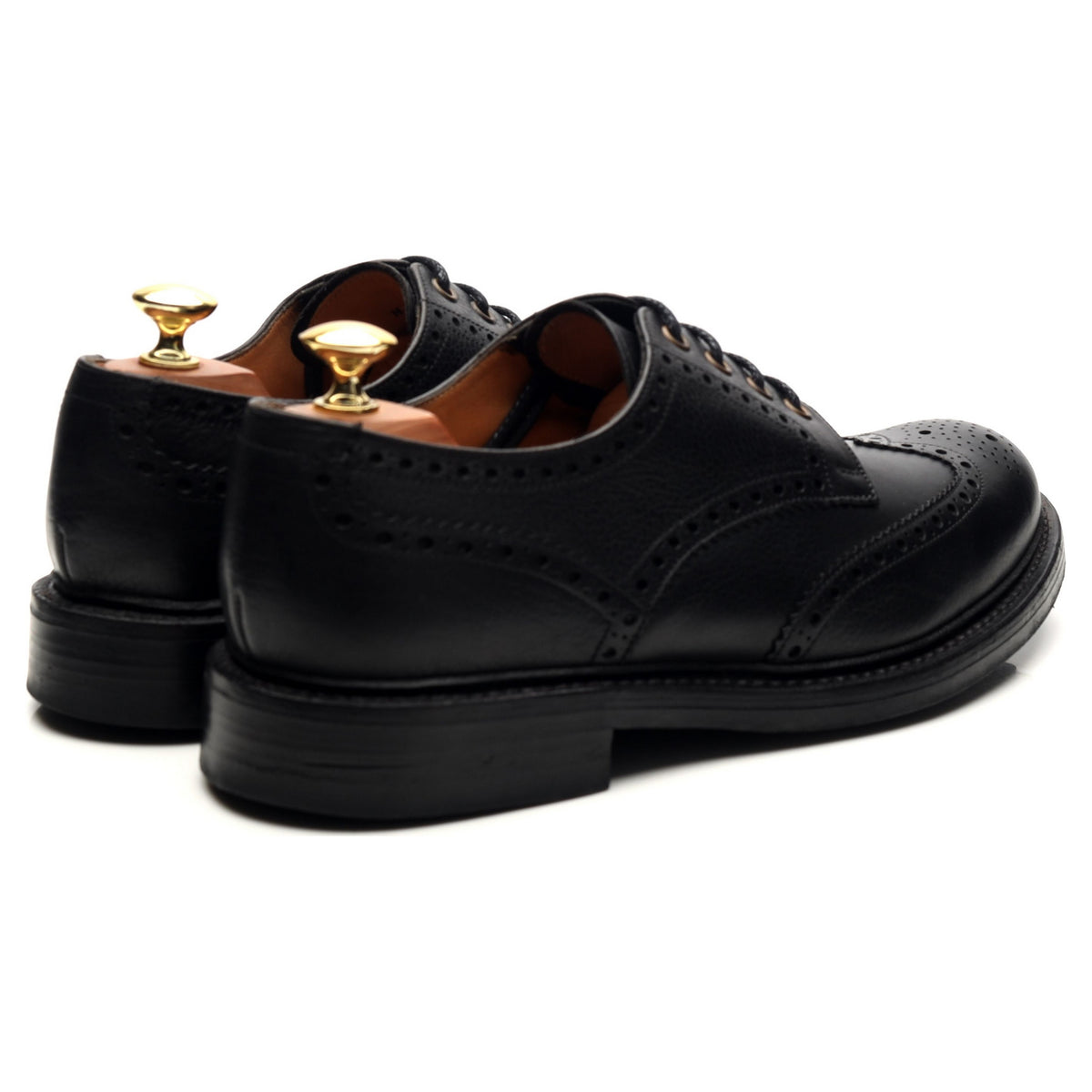 Hoggs Of Fife &#39;Muirfield&#39; Black Leather Derby Brogues UK 8.5 G