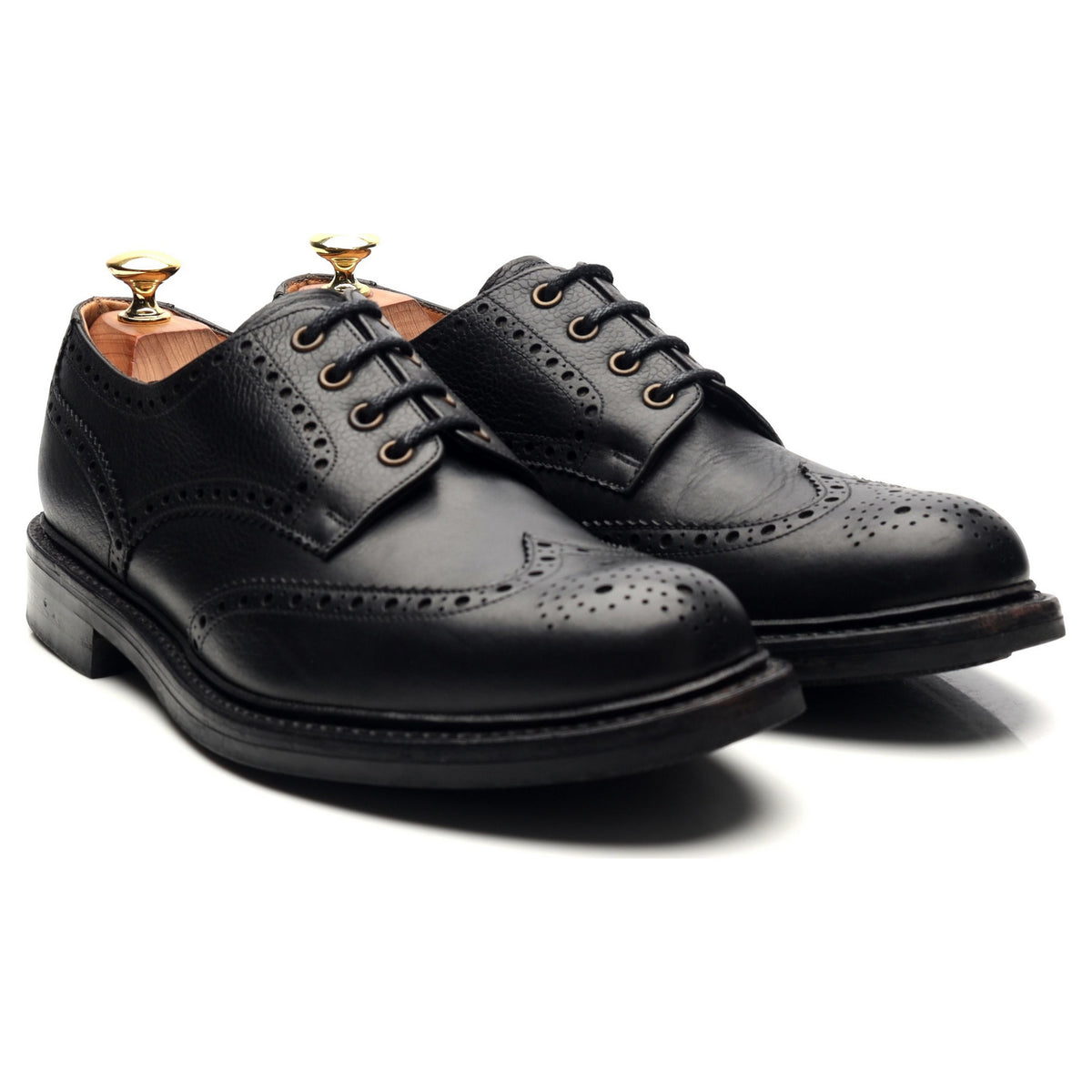 Hoggs Of Fife &#39;Muirfield&#39; Black Leather Derby Brogues UK 8.5 G