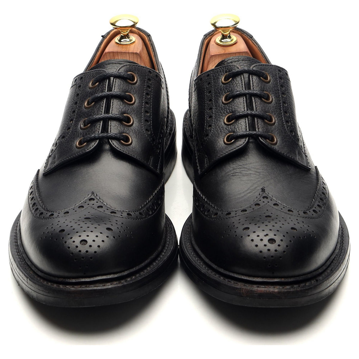 Hoggs Of Fife &#39;Muirfield&#39; Black Leather Derby Brogues UK 8.5 G