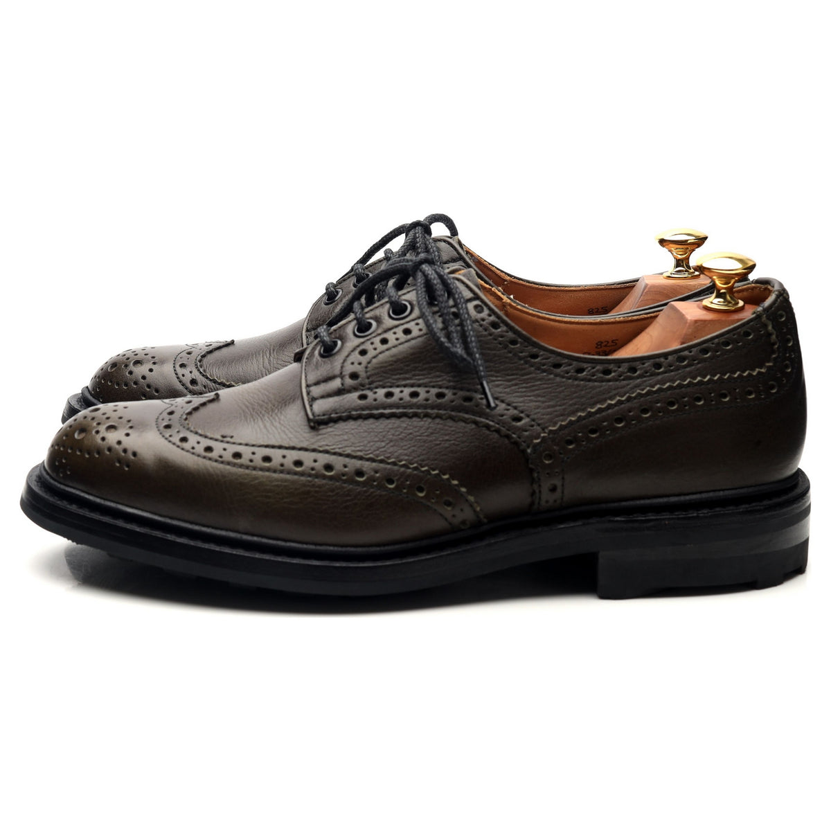 &#39;Bourton&#39; Dark Green Kudu Leather Derby Brogues UK 9