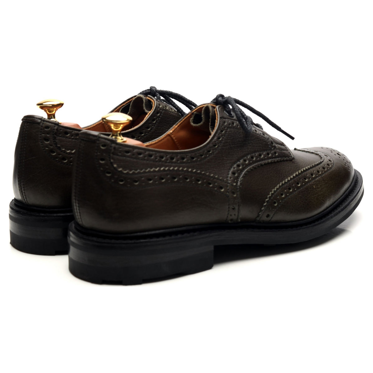 &#39;Bourton&#39; Dark Green Kudu Leather Derby Brogues UK 9