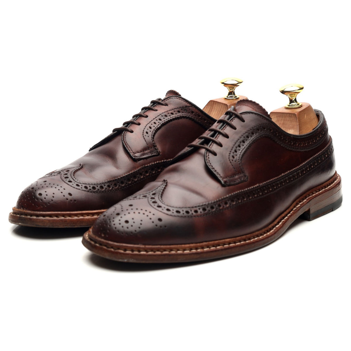 &#39;97877&#39; Burgundy Leather Derby Brogues UK 8 US 8.5 D