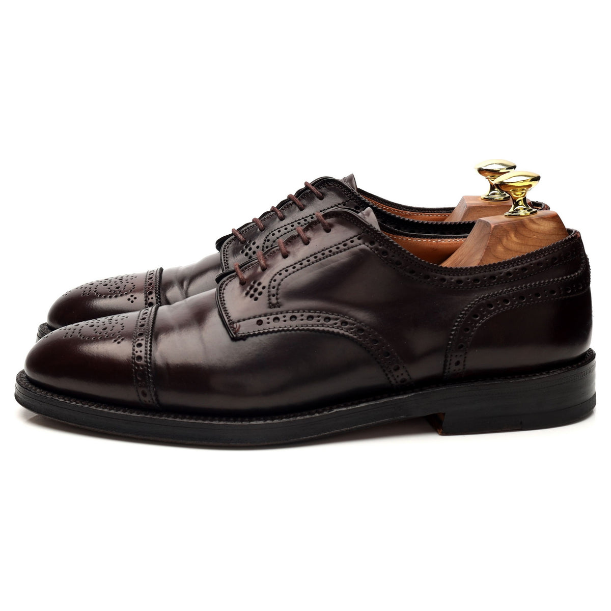 &#39;02145&#39; Burgundy Cordovan Leather Derby Brogues UK 7 US 8 D
