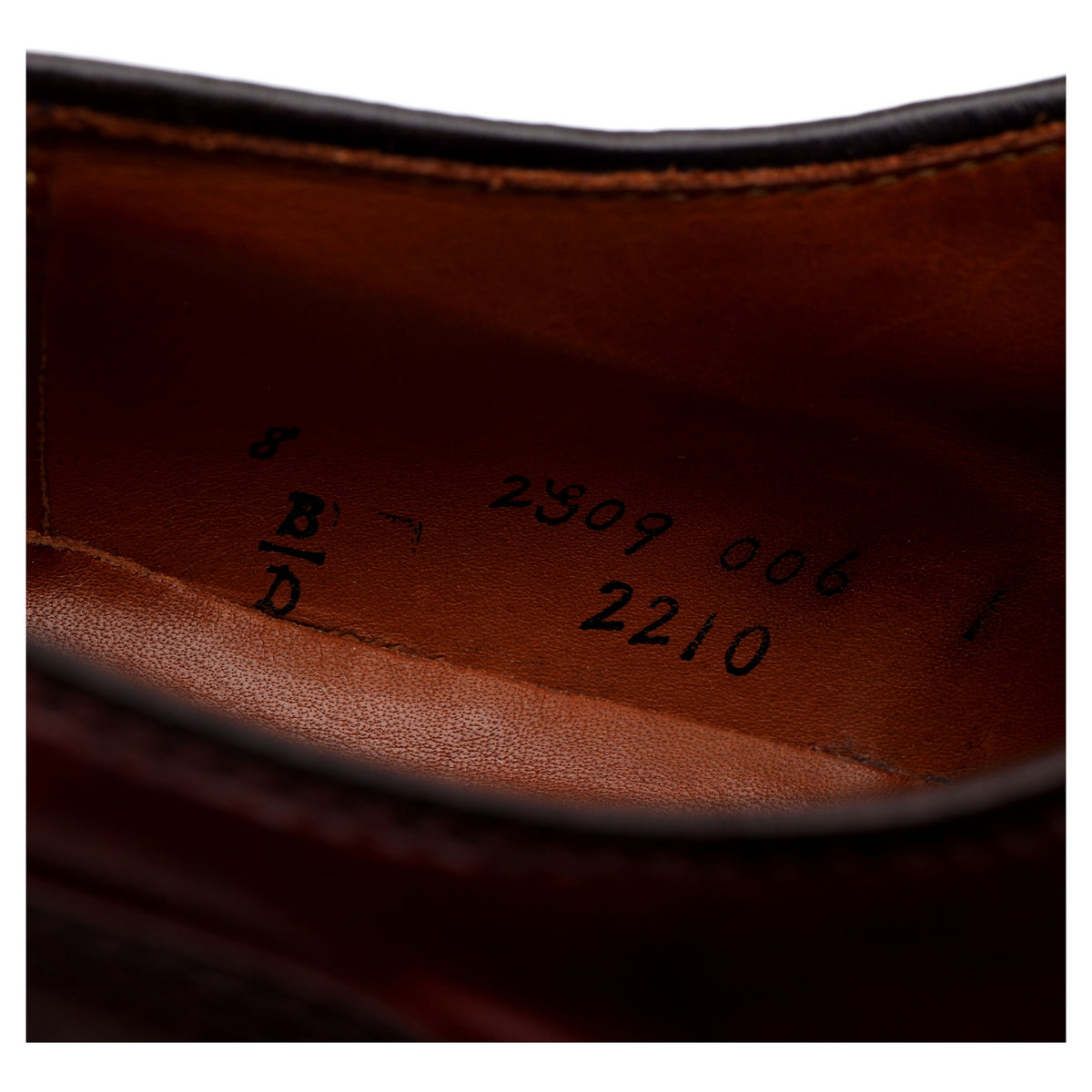 &#39;2210&#39; Burgundy Cordovan Leather Split Toe Derby UK 7 US 8 D