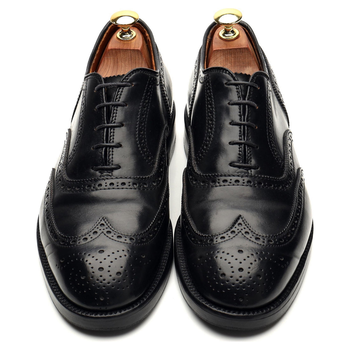 &#39;9741&#39; Black Cordovan Leather Oxford Brogues UK 7 US 8 D