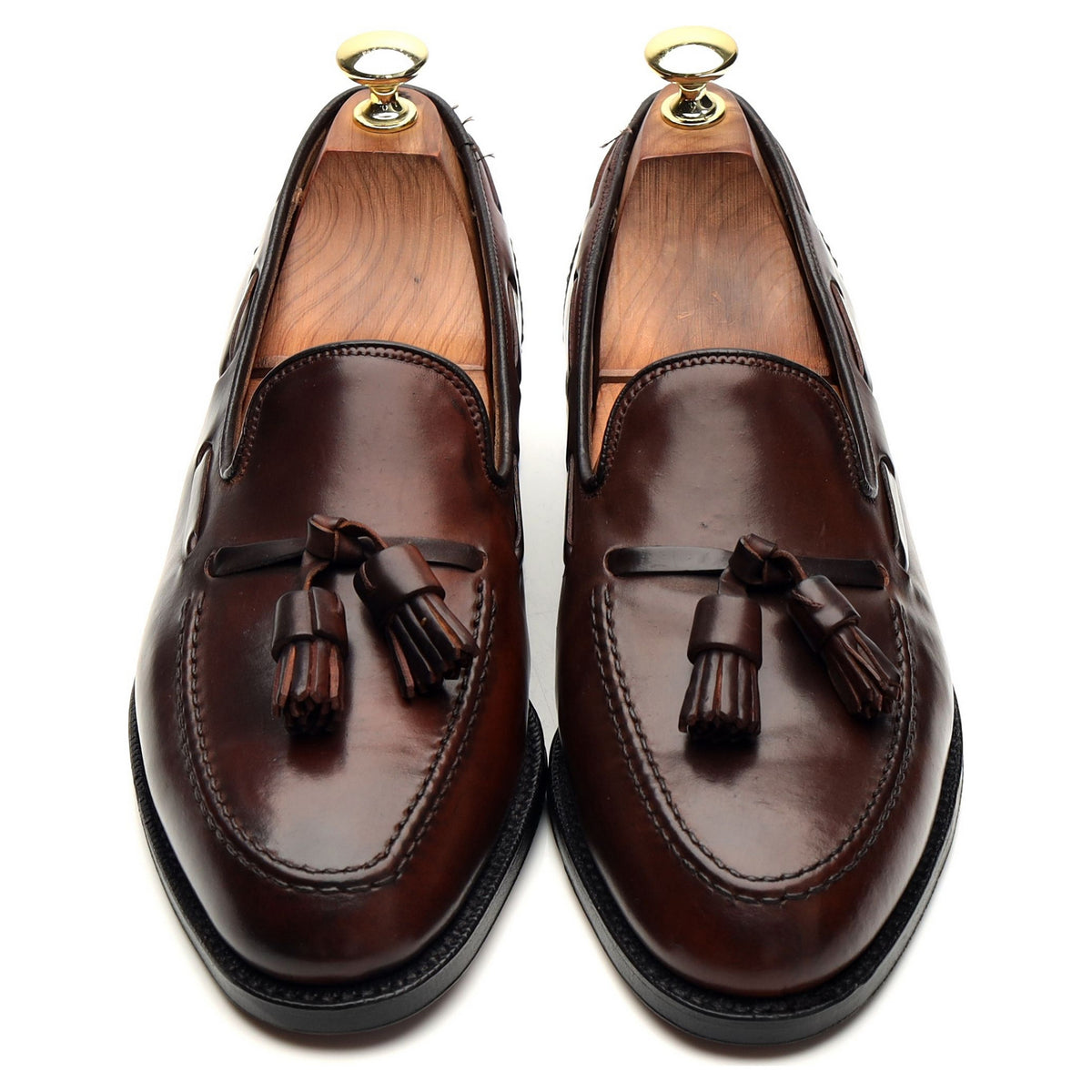 Burgundy Cordovan Leather Tassel Loafers UK 7 US 8 D