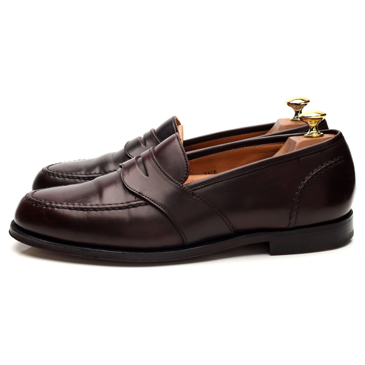 &#39;Yale&#39; Burgundy Cordovan Leather Full Strap Loafers UK 9 E