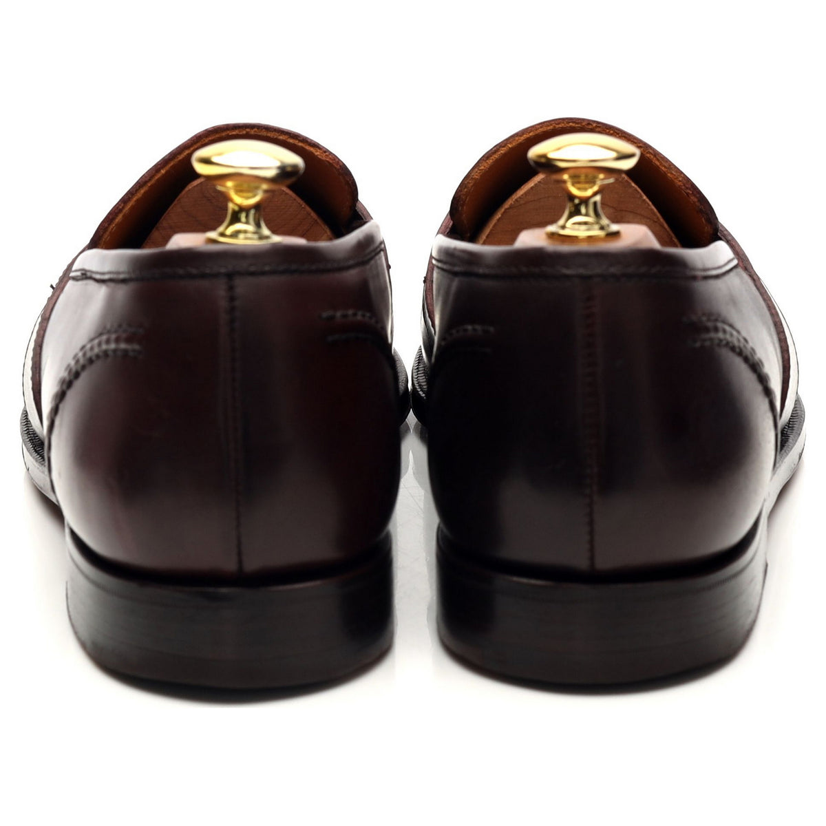 &#39;Yale&#39; Burgundy Cordovan Leather Full Strap Loafers UK 9 E