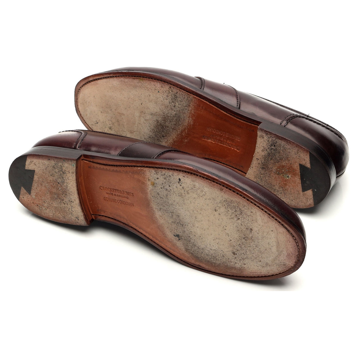 &#39;Yale&#39; Burgundy Cordovan Leather Full Strap Loafers UK 9 E