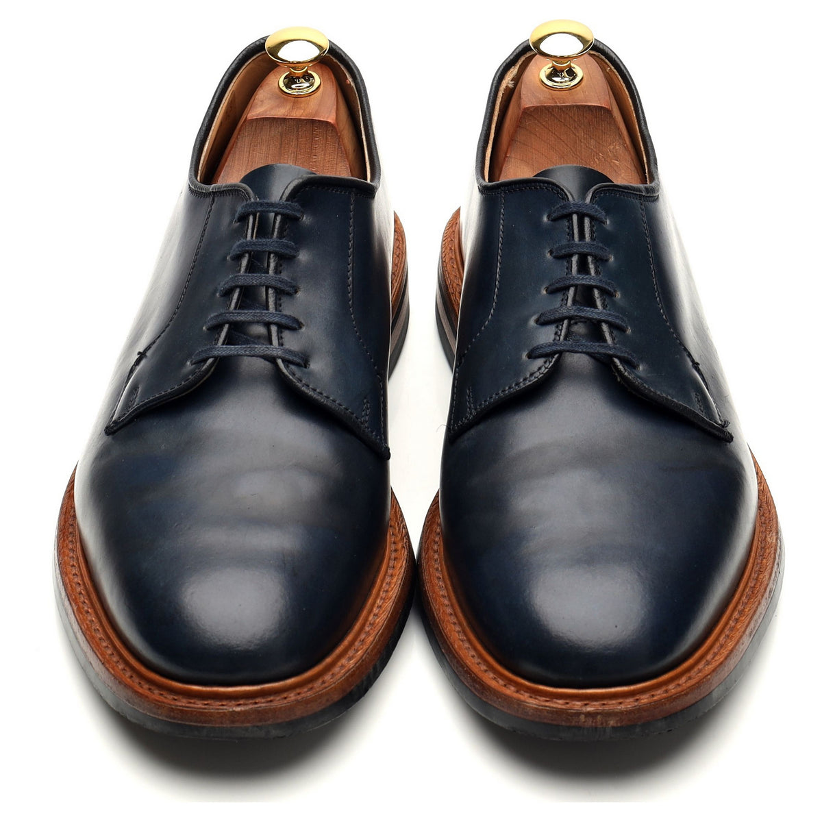 &#39;Bobby&#39; Navy Blue Cordovan Leather Derby UK 10