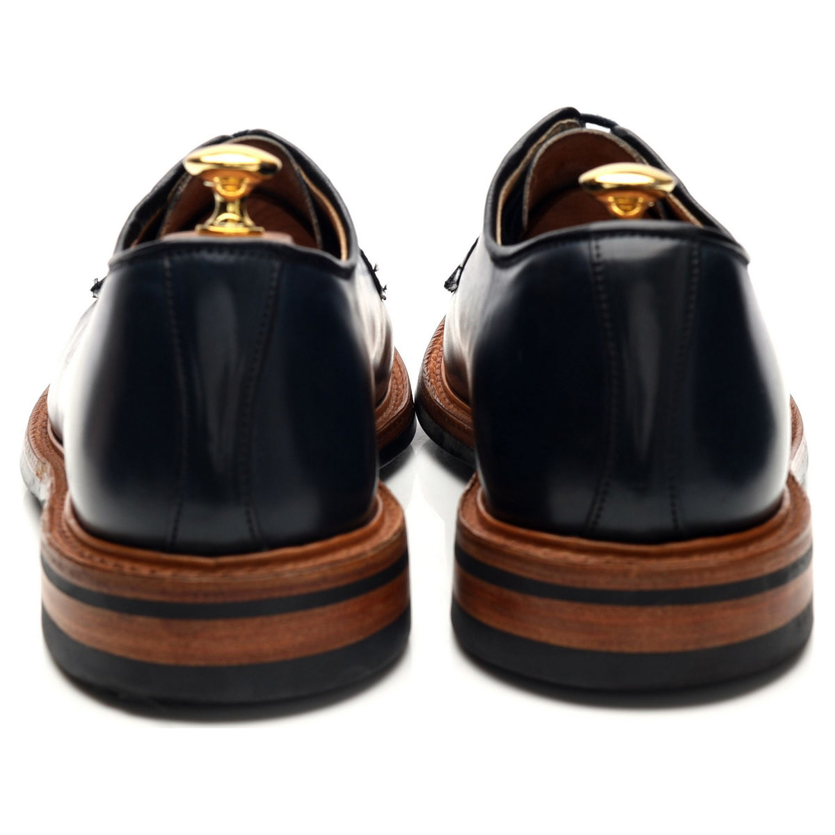 &#39;Bobby&#39; Navy Blue Cordovan Leather Derby UK 10
