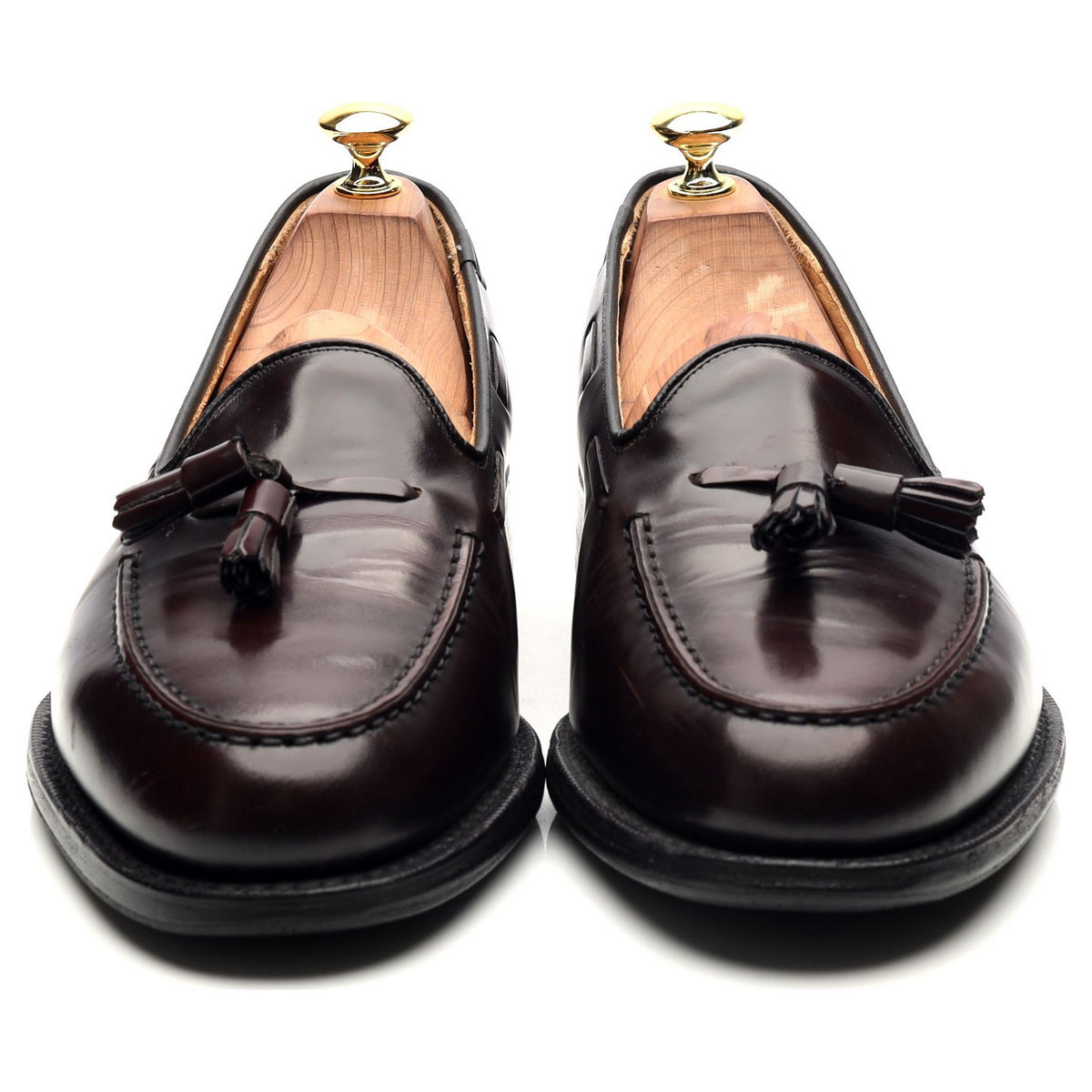 &#39;Keats II&#39; Burgundy Leather Tassel Loafers UK 8.5 F
