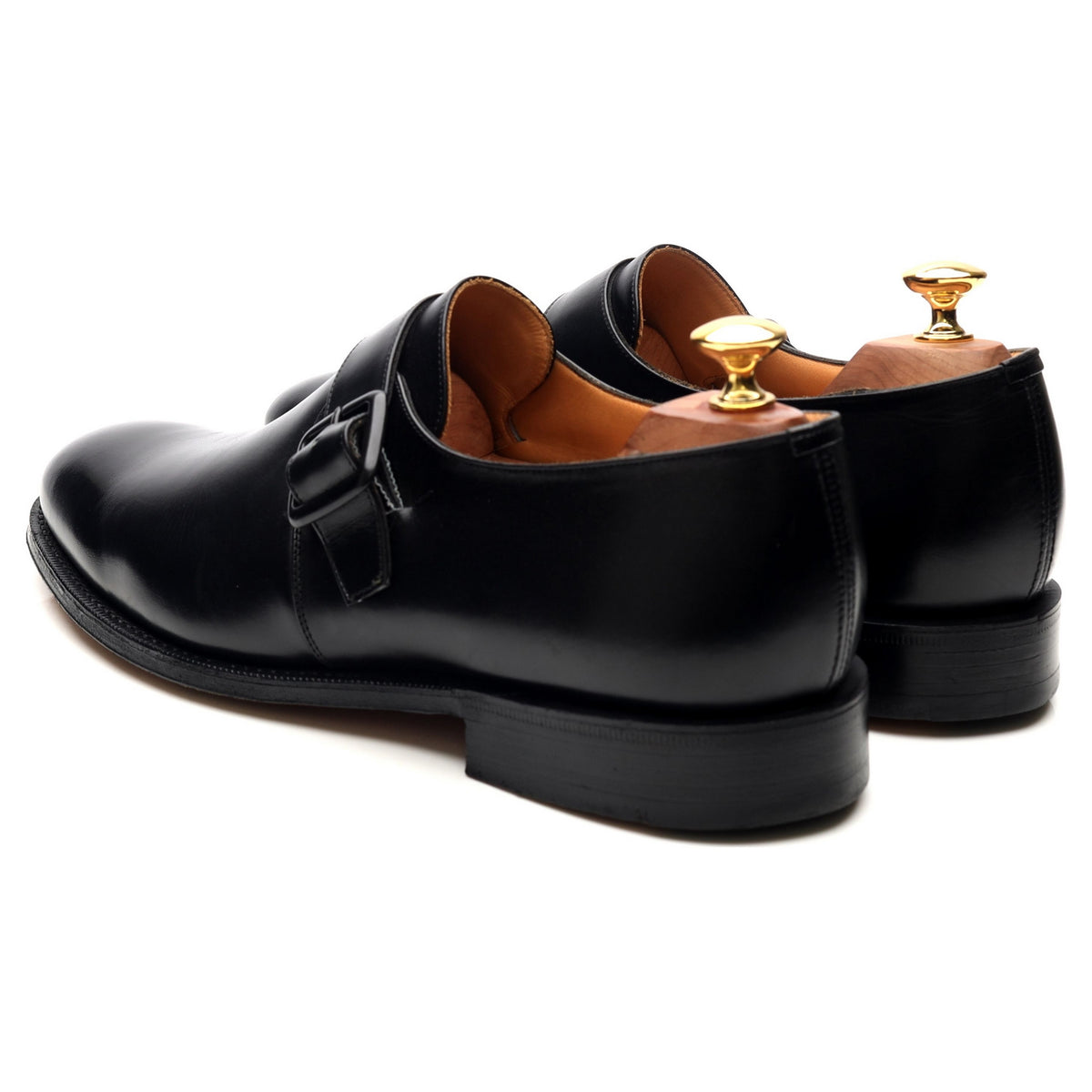 &#39;Abington&#39; Black Leather Monk Strap UK 9 G