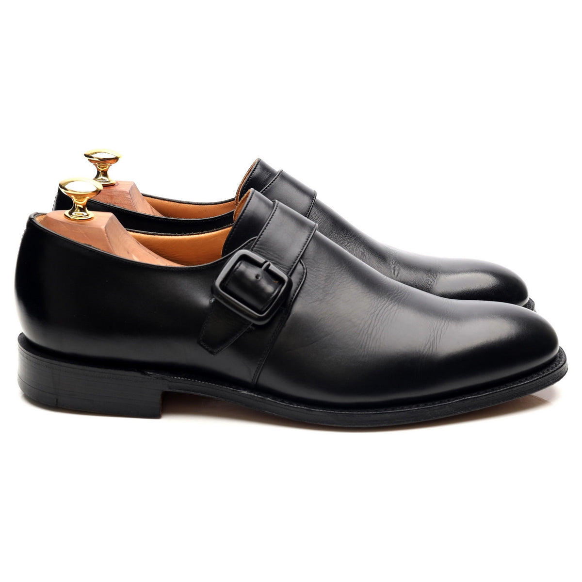 &#39;Abington&#39; Black Leather Monk Strap UK 9 G