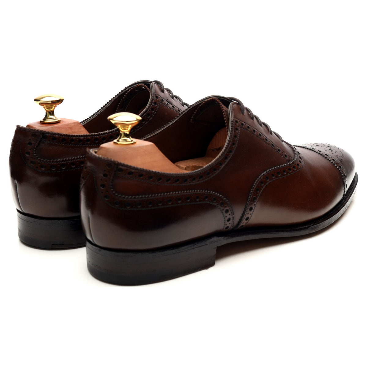 &#39;Cadogan&#39; Dark Brown Leather Oxford Semi Brogues UK 9 E