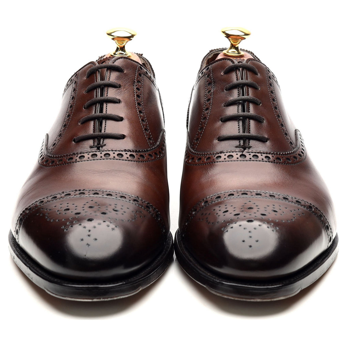 &#39;Cadogan&#39; Dark Brown Leather Oxford Semi Brogues UK 9 E