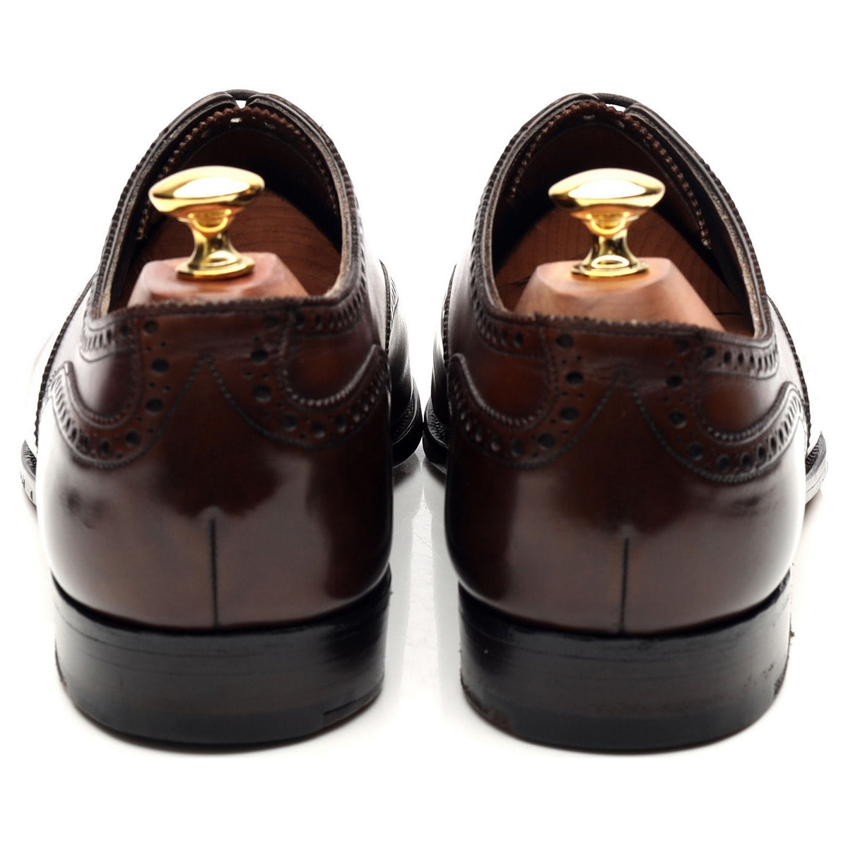 &#39;Cadogan&#39; Dark Brown Leather Oxford Semi Brogues UK 9 E