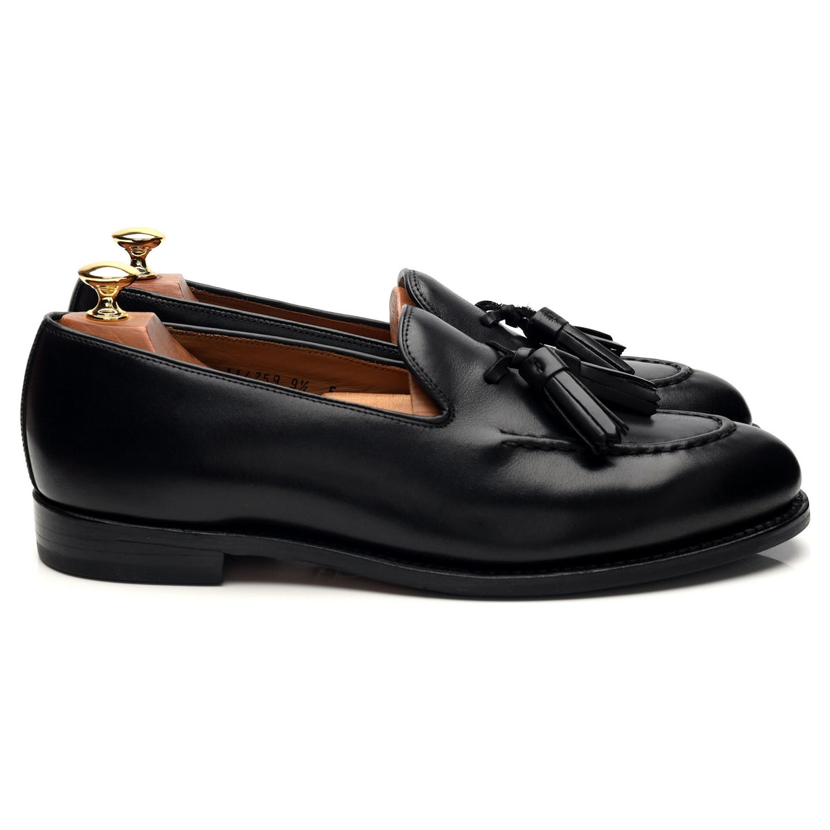 &#39;Merle&#39; Black Leather Tassel Loafers UK 9.5 E