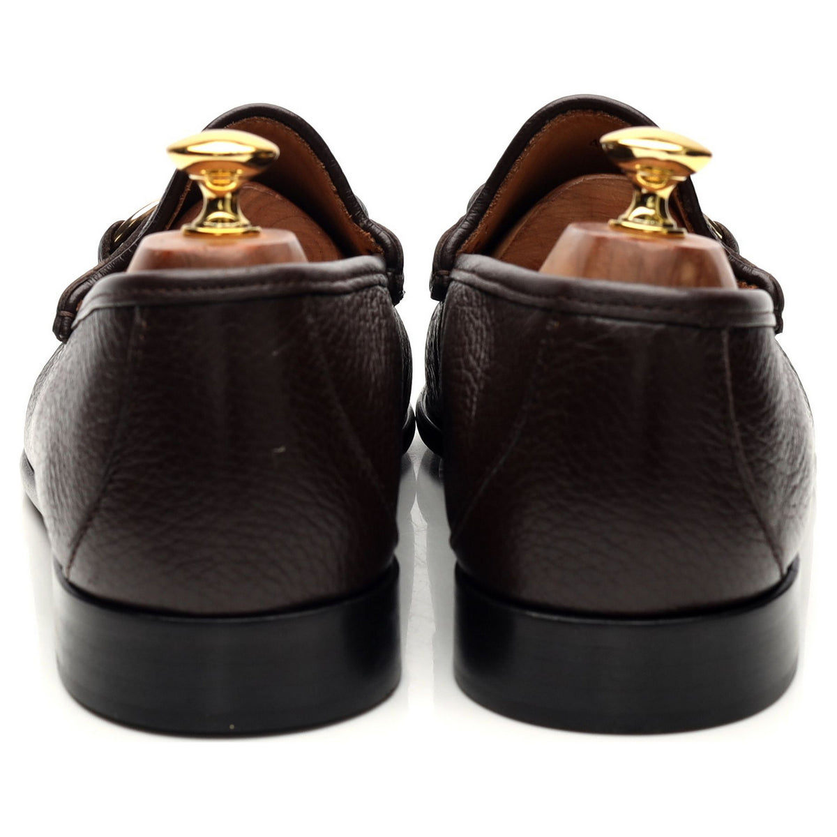 &#39;Beaufoy&#39; Brown Grain Leather Horsebit Lofers UK 10