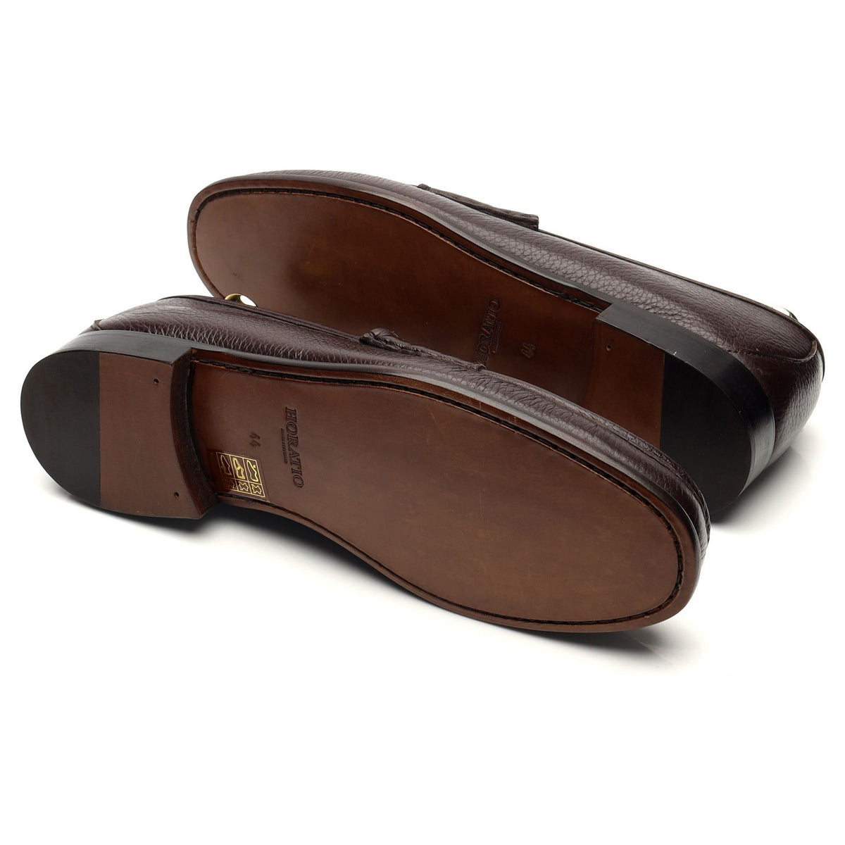 &#39;Beaufoy&#39; Brown Grain Leather Horsebit Lofers UK 10