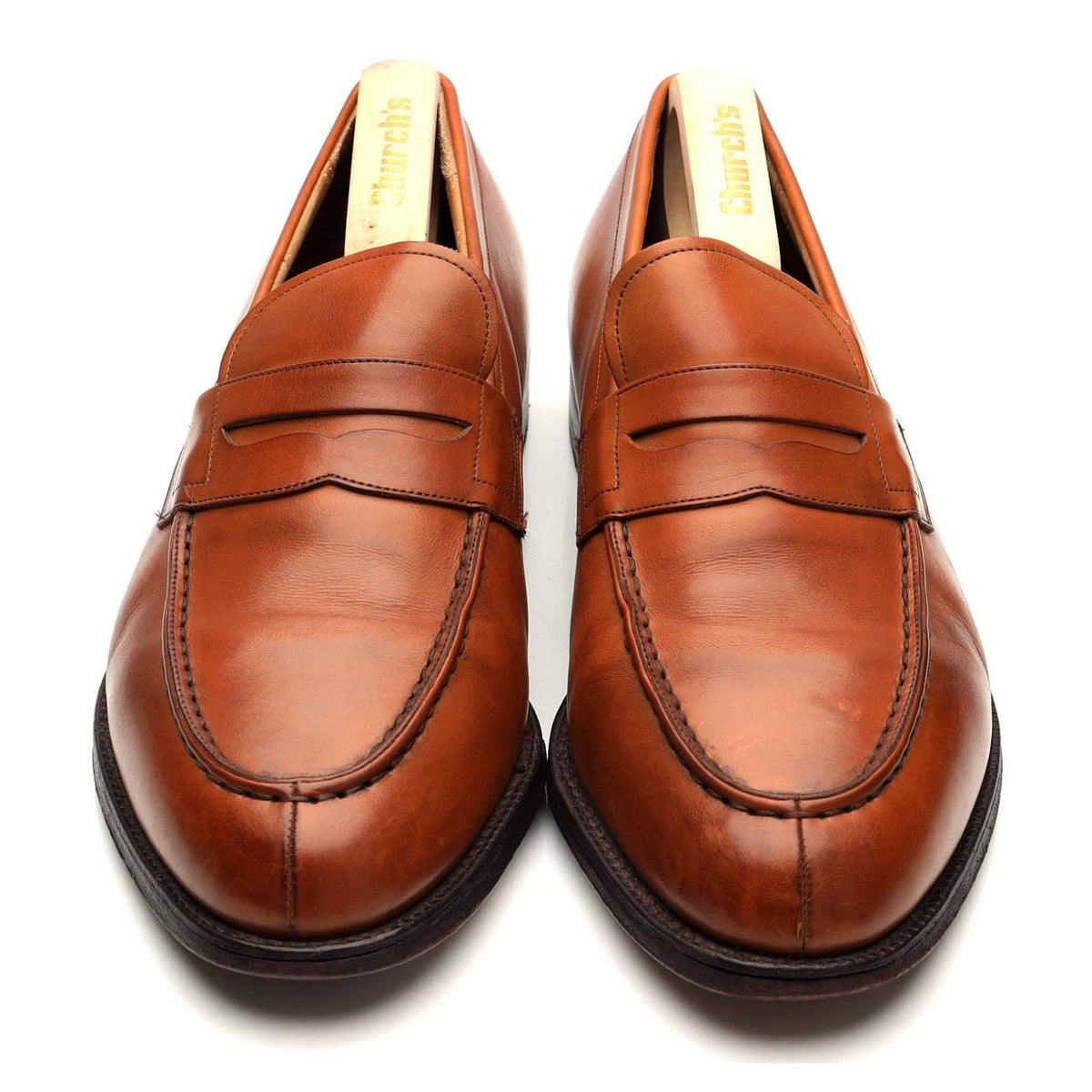 &#39;Darwin&#39; Tan Brown Leather Loafers UK 9.5 G