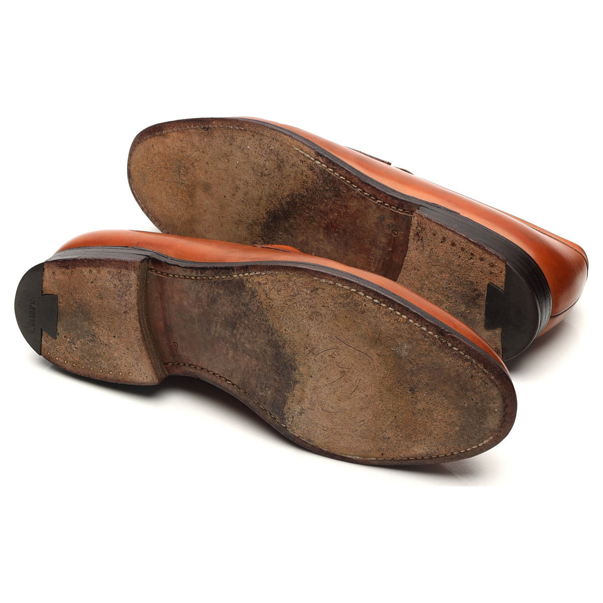 &#39;Darwin&#39; Tan Brown Leather Loafers UK 9.5 G