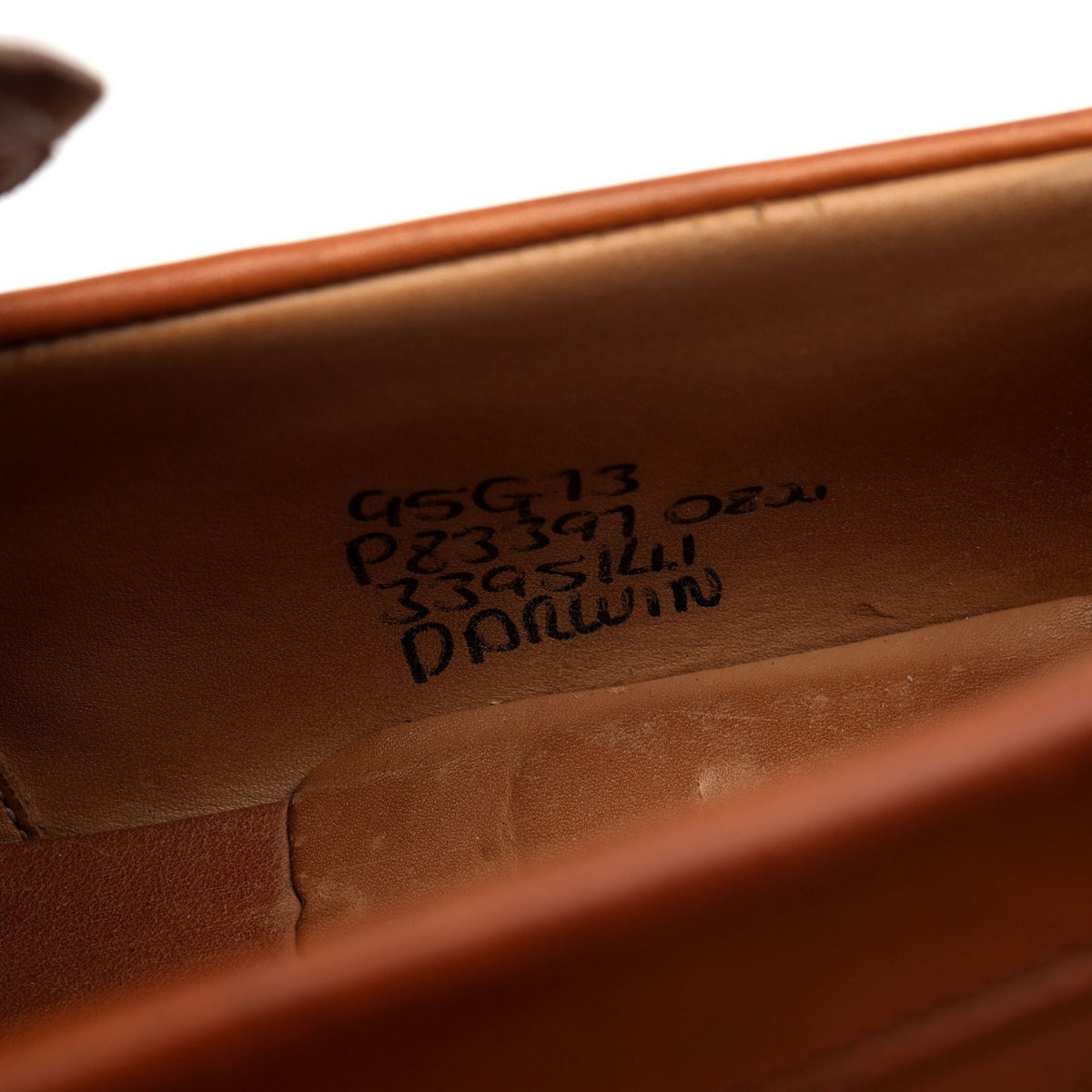 &#39;Darwin&#39; Tan Brown Leather Loafers UK 9.5 G