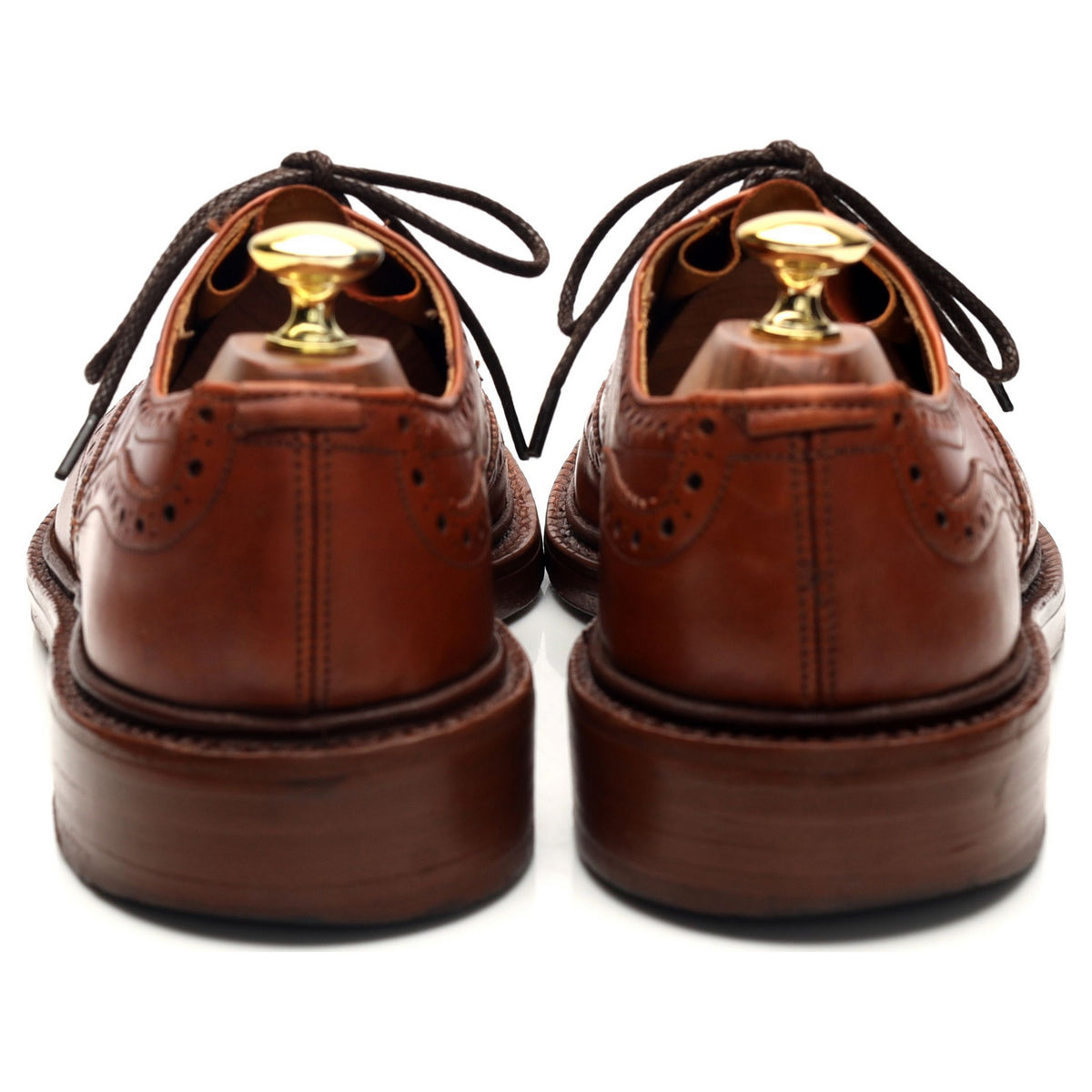 Tan Brown Leather Derby Brogues UK 8