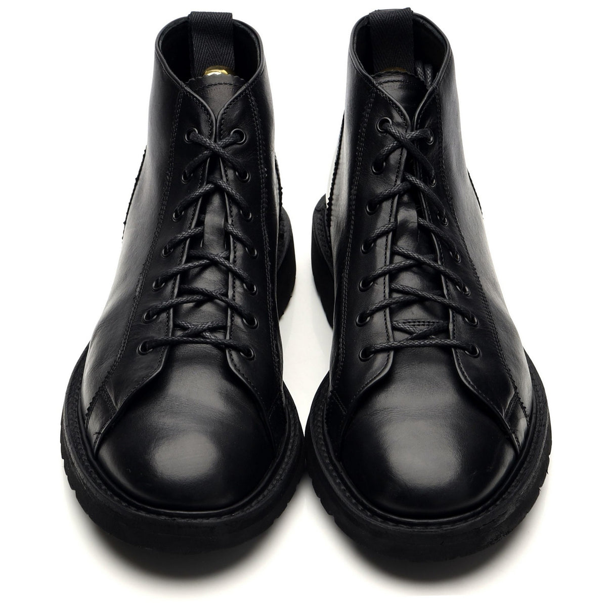 &#39;Ethan&#39; Black Leather Monkey Boots UK 10