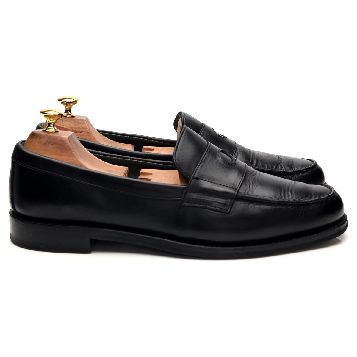&#39;Charles&#39; Black Leather Loafers UK 11