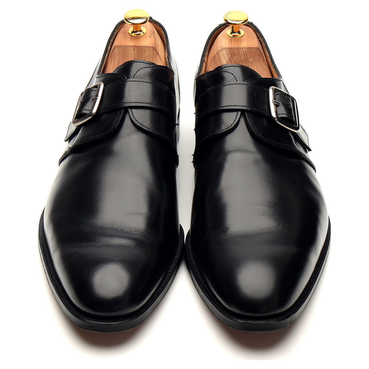 &#39;Moorgate&#39; Black Leather Monk Strap UK 13 F