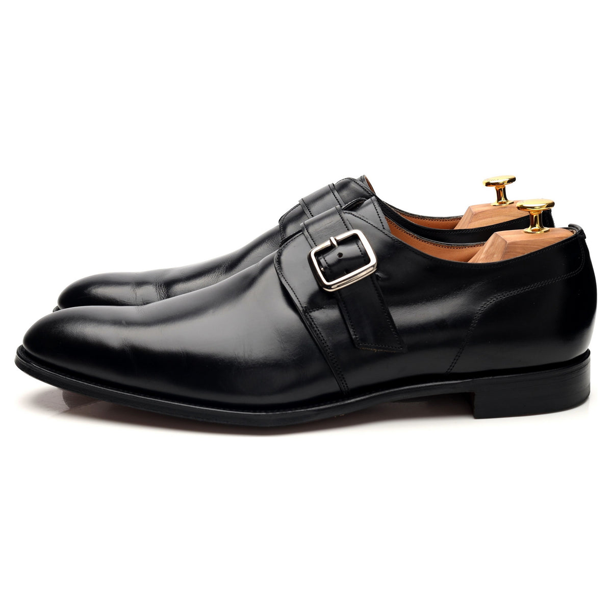 &#39;Moorgate&#39; Black Leather Monk Strap UK 13 F