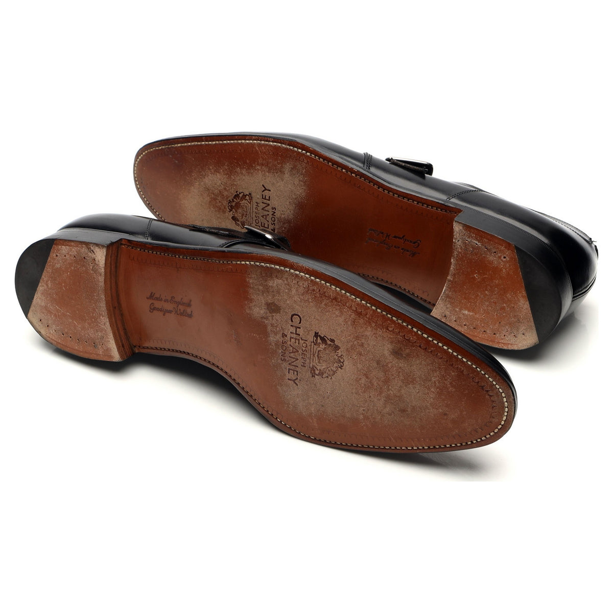 &#39;Moorgate&#39; Black Leather Monk Strap UK 13 F