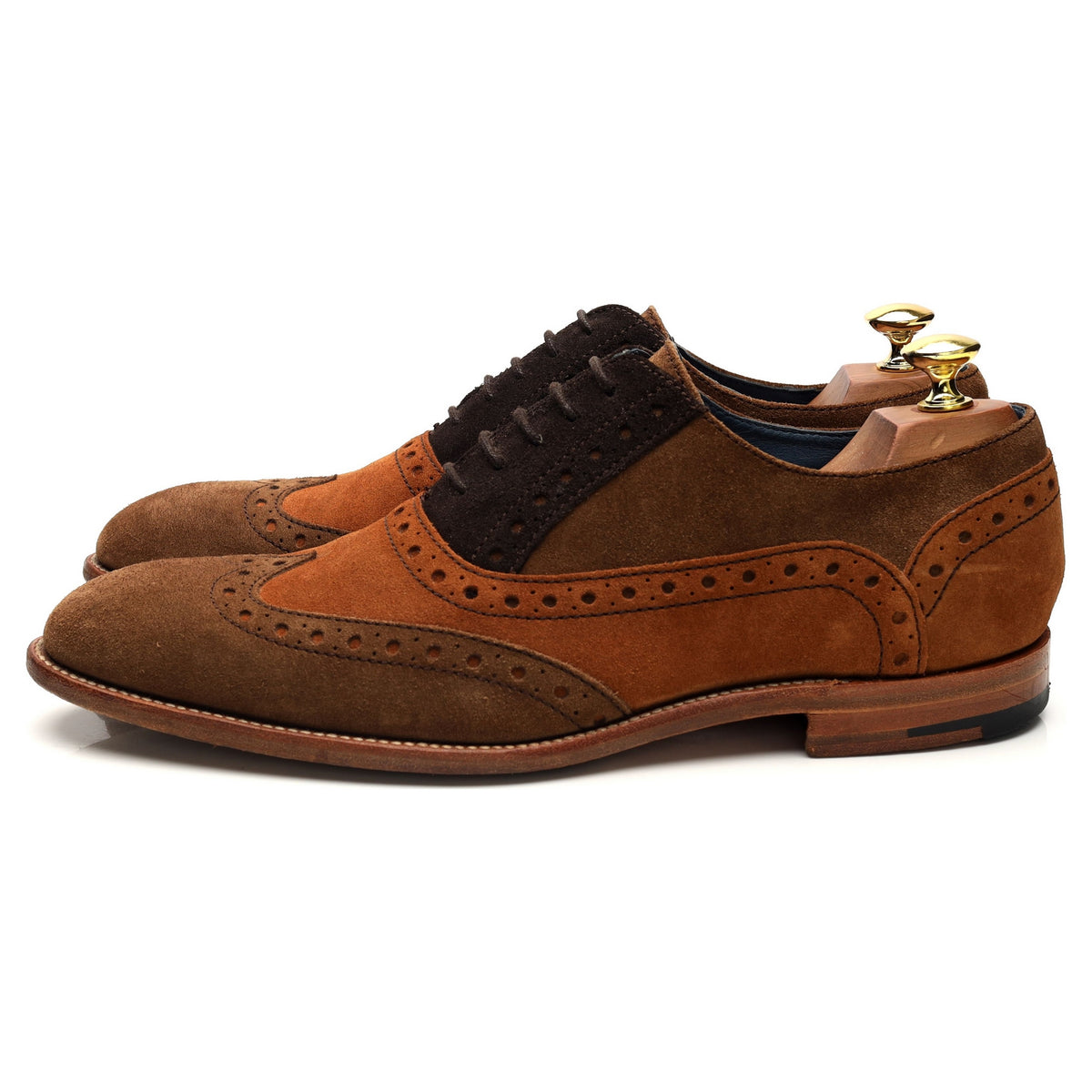 &#39;Grant&#39; Brown Combi Suede Oxford Brogues UK 8.5 F