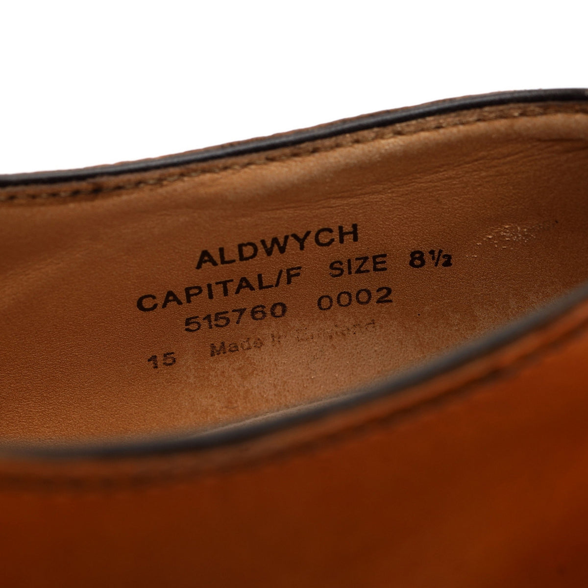 1880 &#39;Aldwych&#39; Tan Brown Leather Oxford UK 8.5 F
