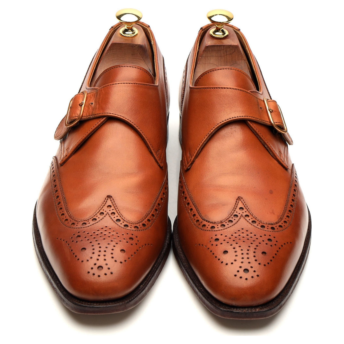 &#39;Chalfont&#39; Tan Brown Leather Monk Strap UK 9.5 E