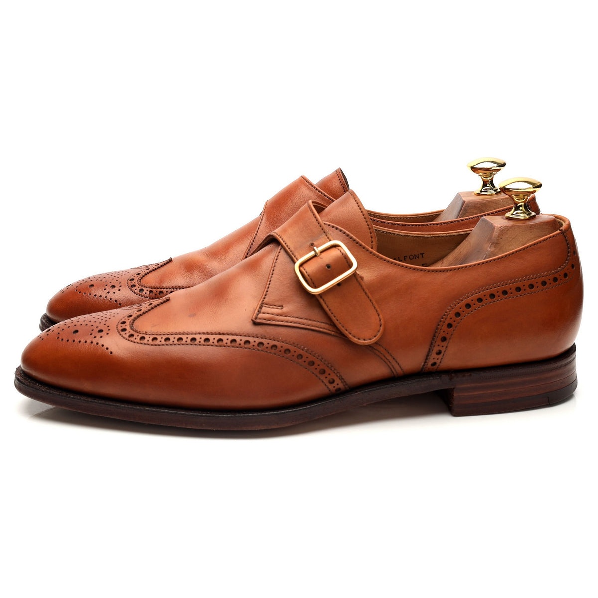 &#39;Chalfont&#39; Tan Brown Leather Monk Strap UK 9.5 E