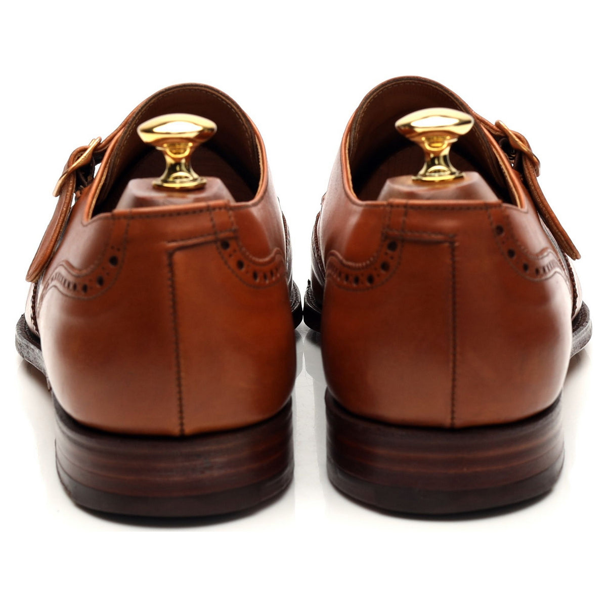 &#39;Chalfont&#39; Tan Brown Leather Monk Strap UK 9.5 E