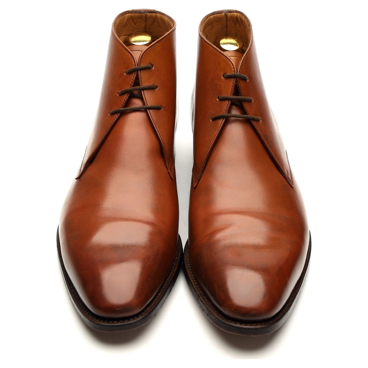 &#39;Charlie 7991&#39; Tan Brown Leather Chukka Boots UK 10