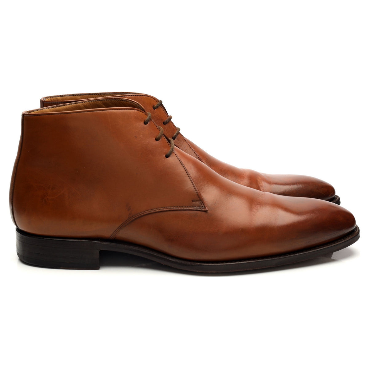 &#39;Charlie 7991&#39; Tan Brown Leather Chukka Boots UK 10